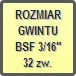 Piktogram - Rozmiar gwintu: BSF 3/16" 32zw.